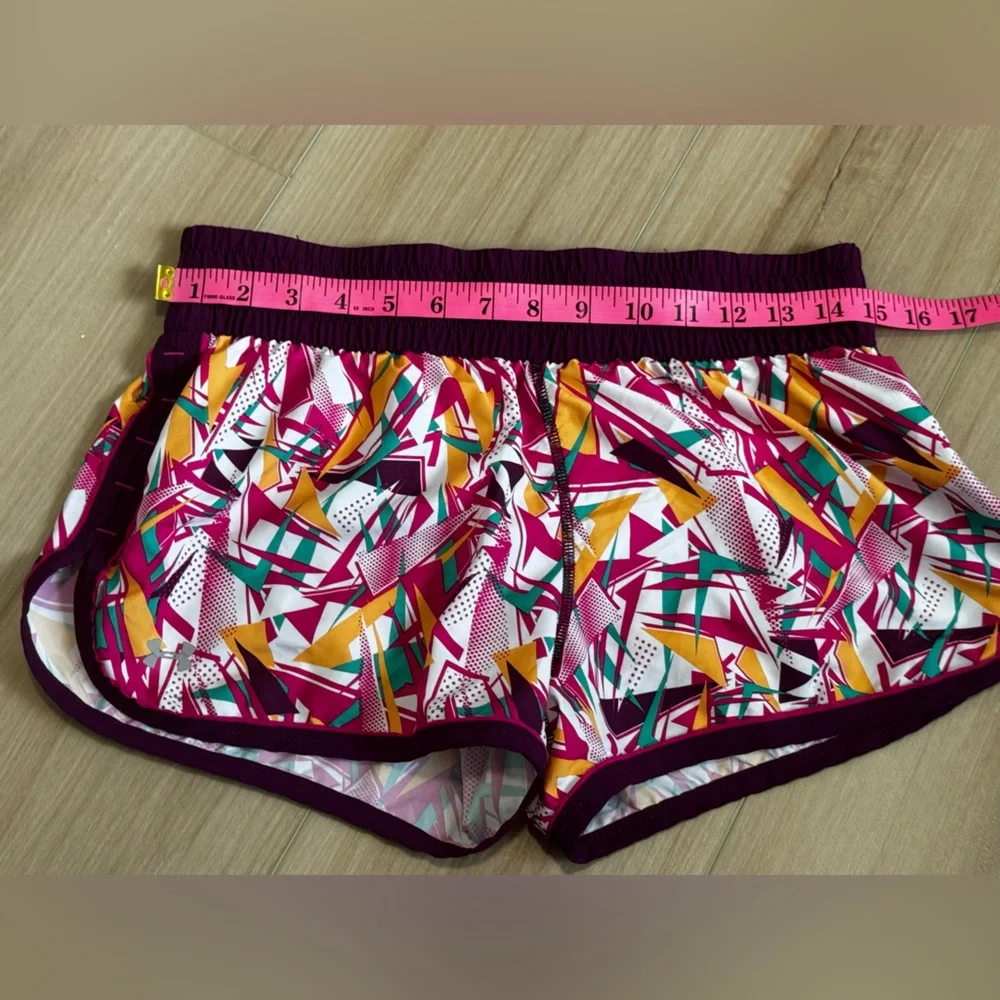 💙Under Armour Women's Athletic semi fitted Shorts - Purple and Multicolor - Picture 3 of 8